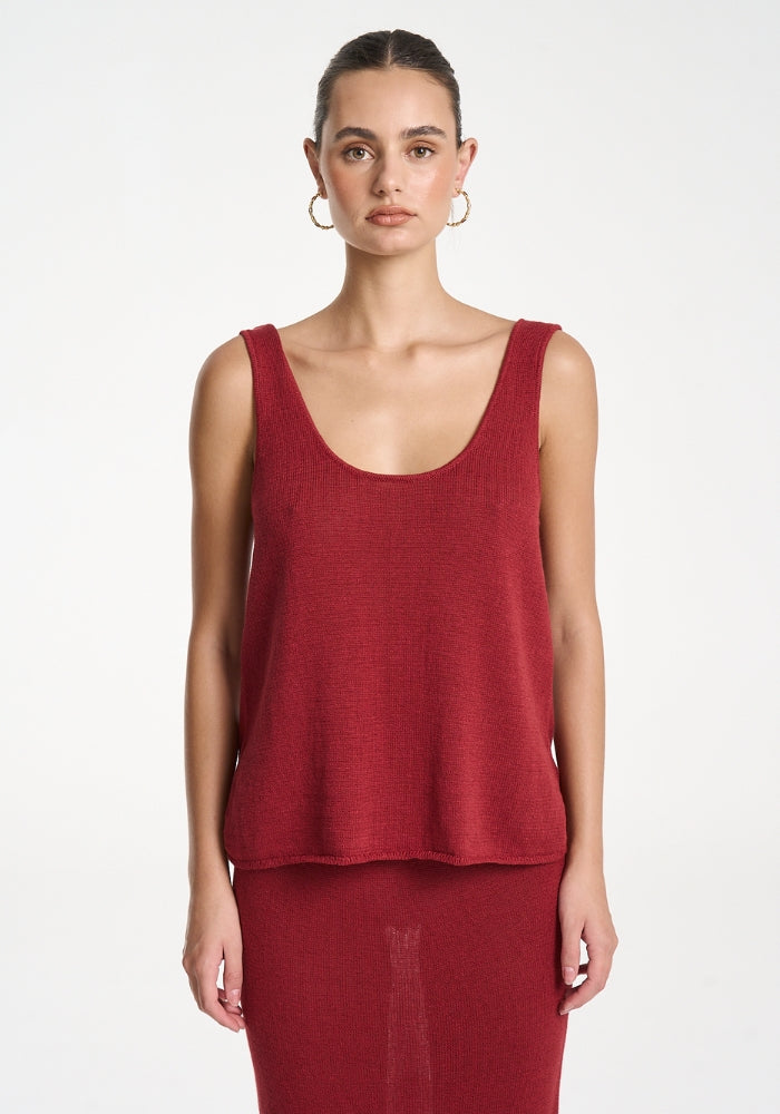 SUMMI SUMMI Knit Tank - Carmine Red  