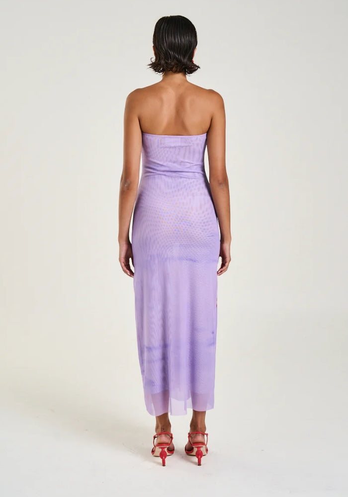 SUMMI SUMMI Strapless Mesh Dress - Coral