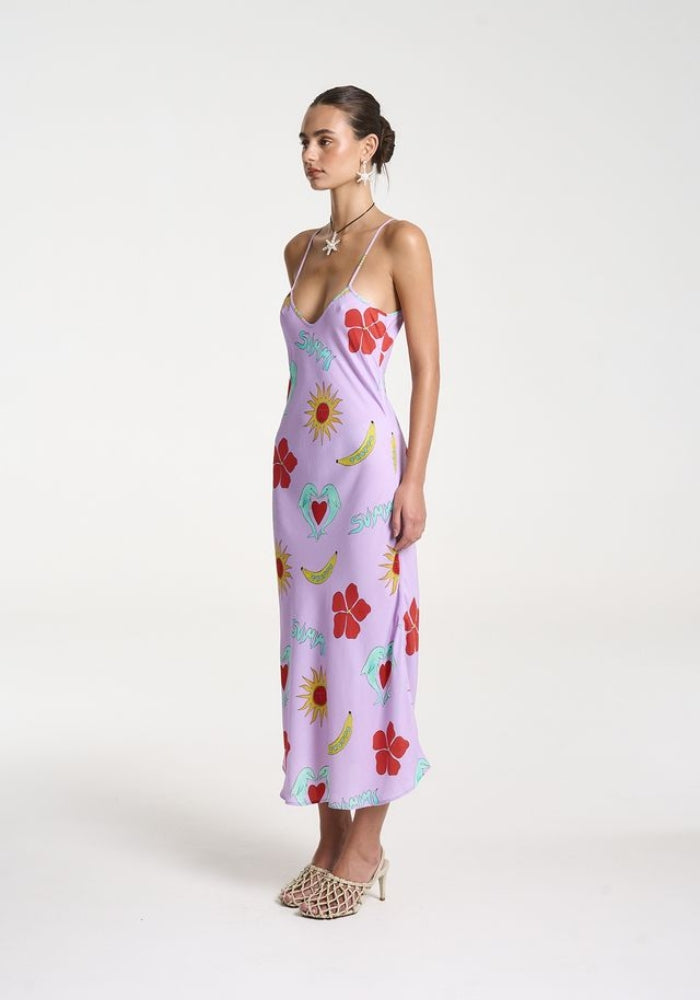 SUMMI SUMMI  Siren Midi Dress - Lilac Troppo