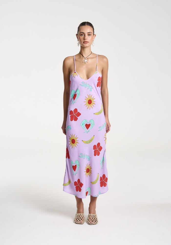 SUMMI SUMMI  Siren Midi Dress - Lilac Troppo