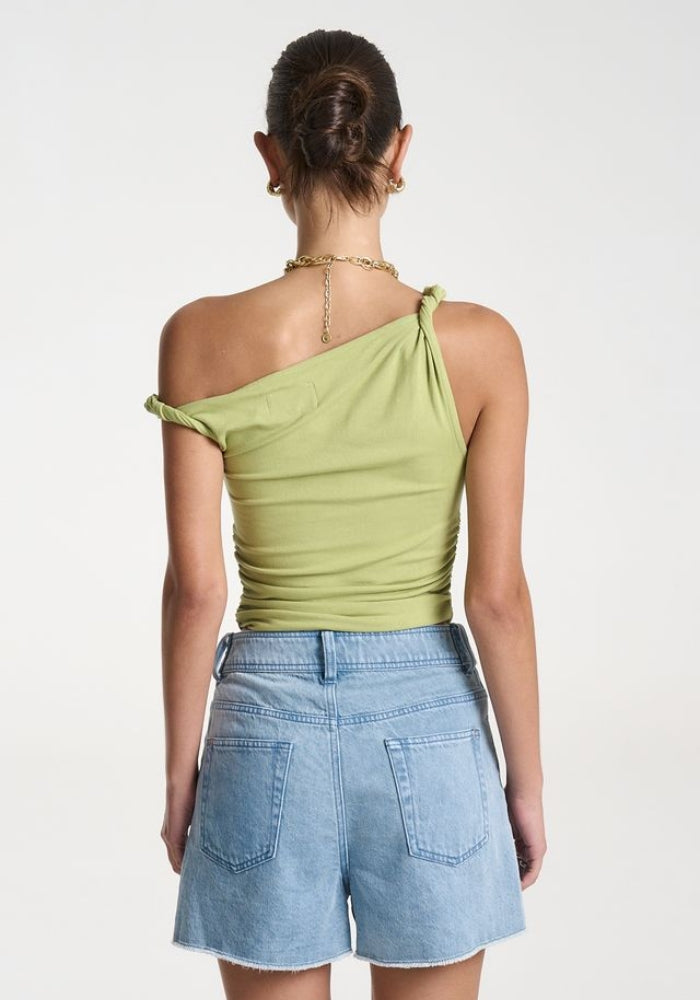 SUMMI SUMMI  Twist off shoulder top - Apple