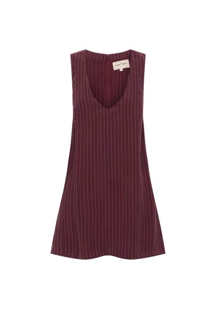SUMMI SUMMI  Kina Pinstripe V-Neck Shift dress 
