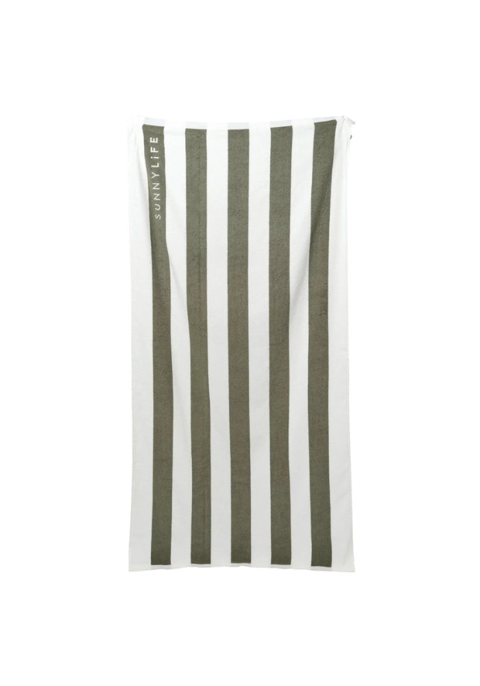 SUNNYLIFE Luxe Towel - Olive Stripe