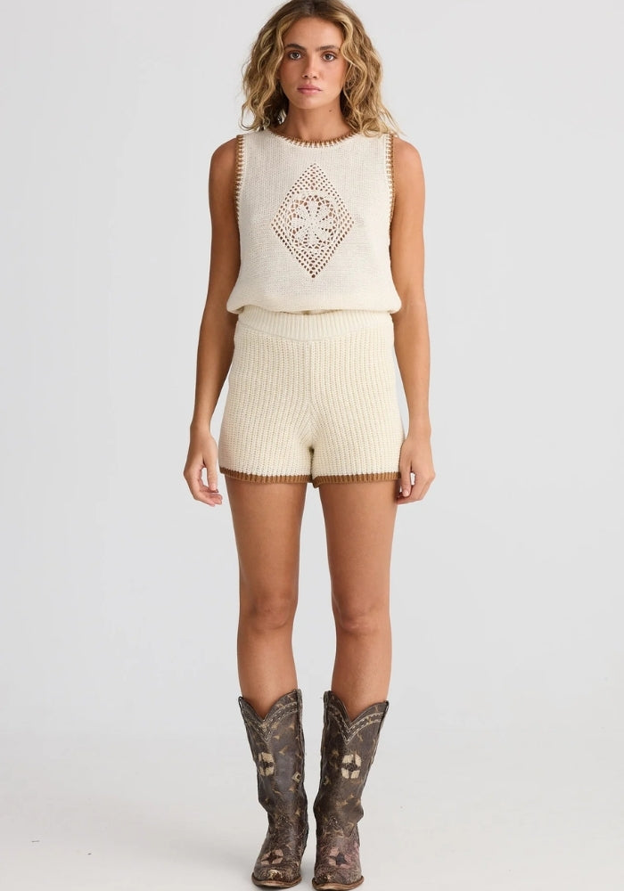 TALISMAN Dream Catcher Knit Short - Natural W Tan