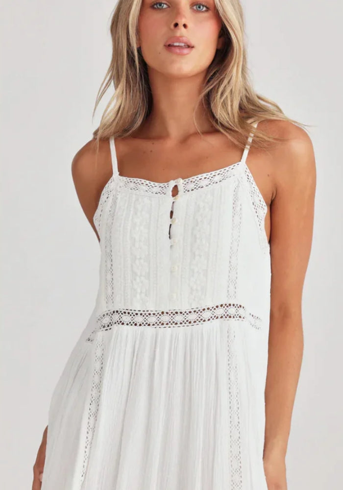 TALISMAN Inhale Dress Off White Dobby