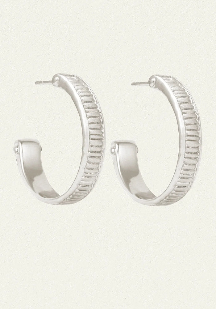 TEMPLE OF THE SUN Arete Hoops  - Silver