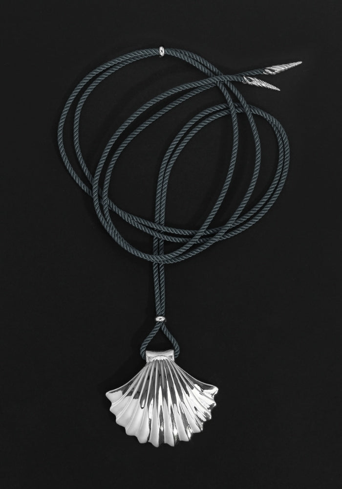 TEMPLE OF THE SUN Eleni Cord Necklace Silver