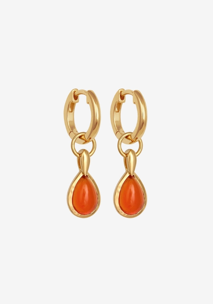 TEMPLE OF THE SUN Mirren Earrings Carnelian Gold