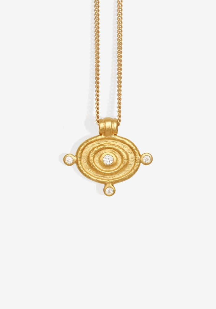 TEMPLE OF THE SUN Reign Oval Necklace Gold