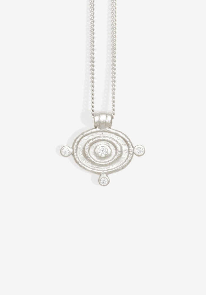 TEMPLE OF THE SUN Reign Oval Necklace Silver

