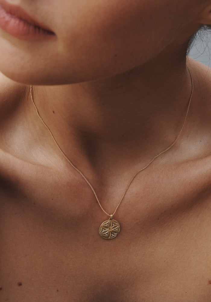 TEMPLE OF THE SUN Seed of Life Necklace Gold