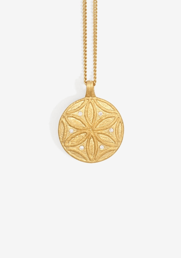 TEMPLE OF THE SUN Seed of Life Necklace Gold