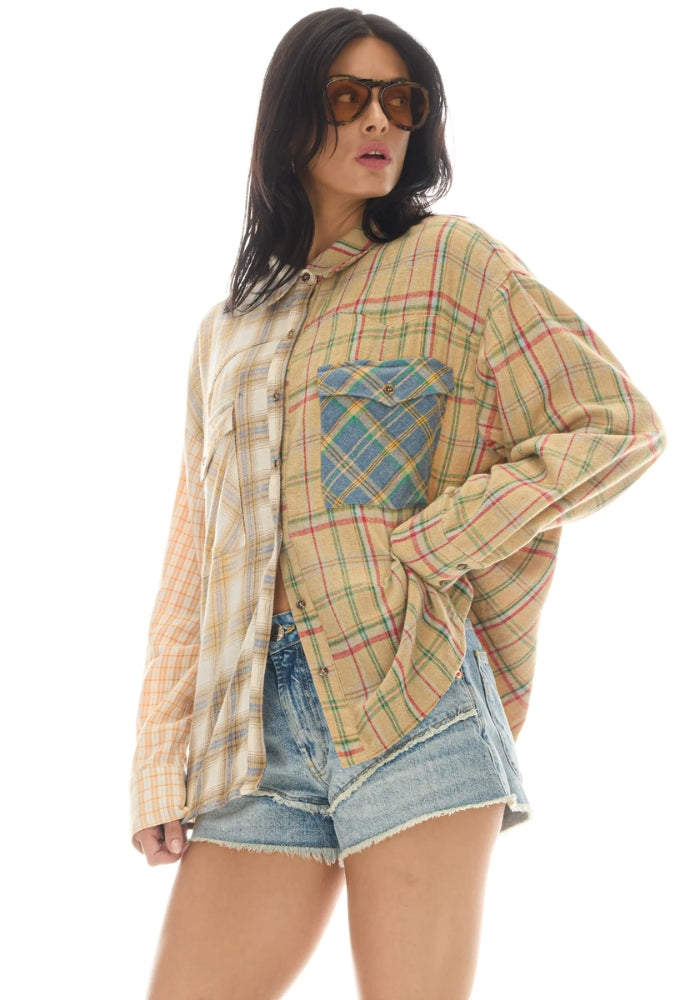 THE TALES Half n Half Teddy Western Shirt