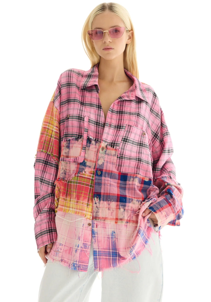 THE TALES Reworked And Destroyed Check Shirt 