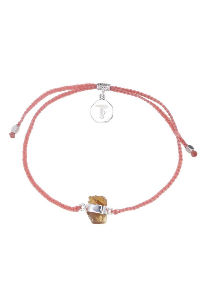 Tiger Frame Citrine Crystal Bracelet- Salmon