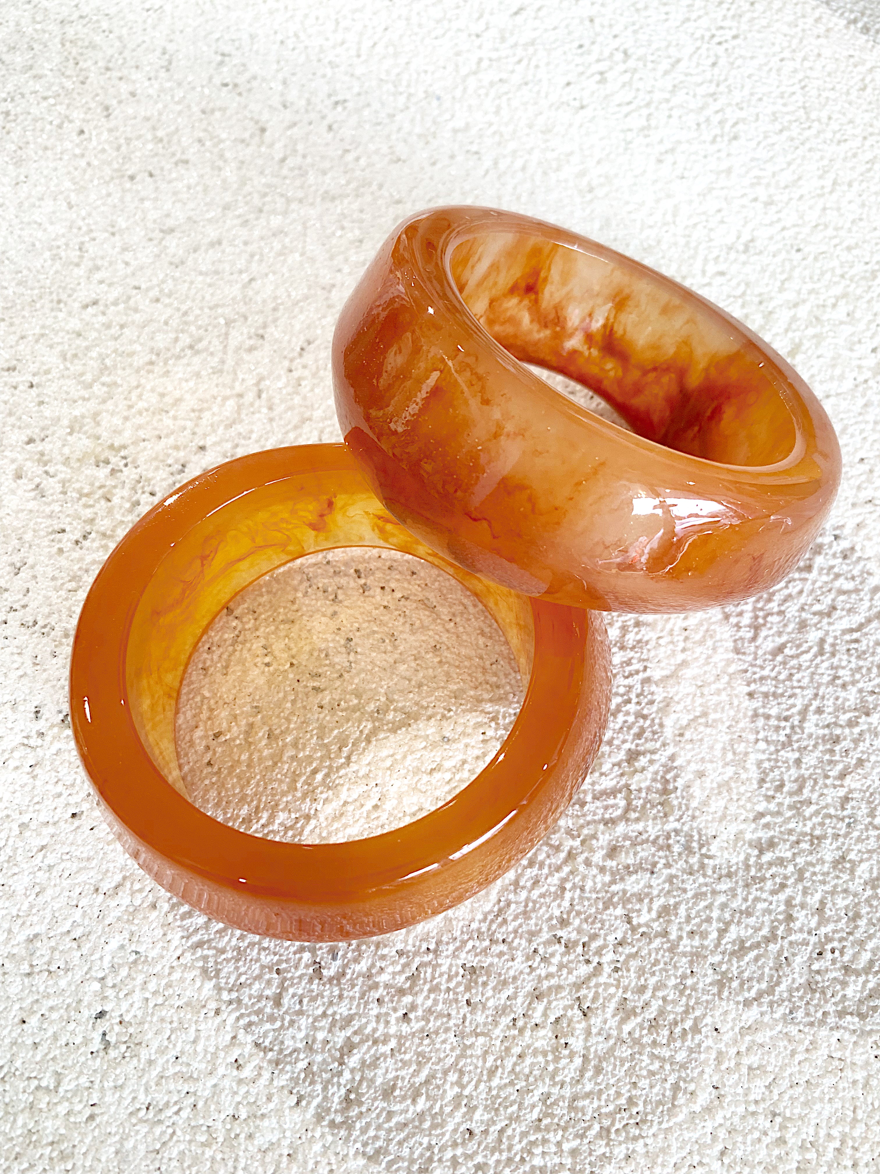 Rounded Amber Resin Bangle