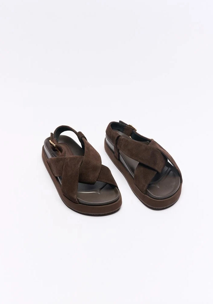 WALNUT MELBOURNE Mya Leather Sandal - Chocolate
