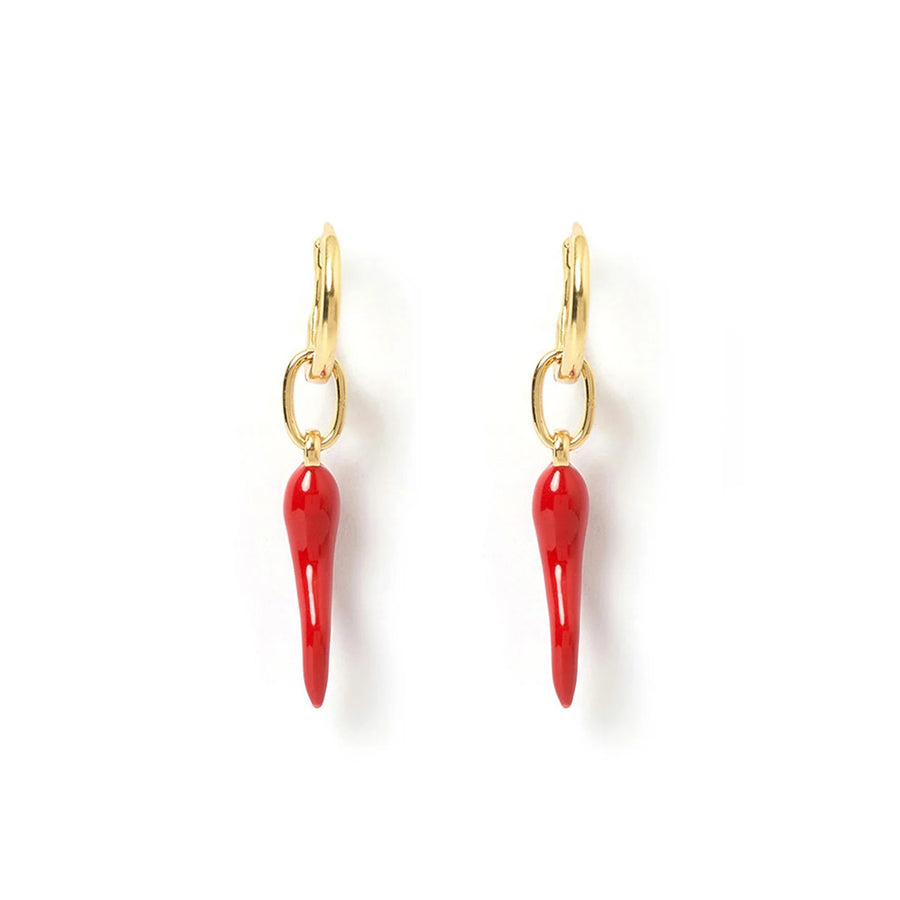 Cornicello Red Double Charm Earring