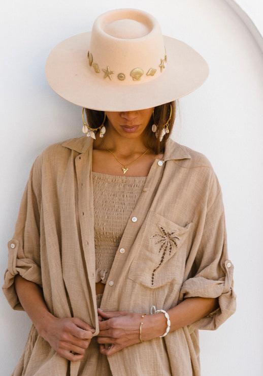 3 Palms Shirt Dress - Almond