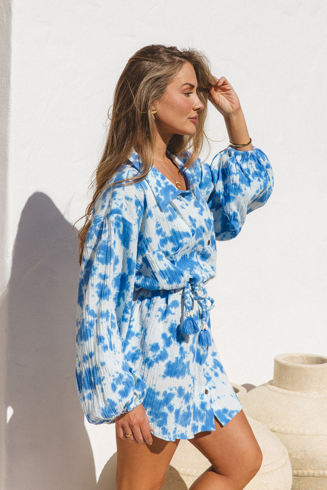 Capri Shirt Dress- Ocean Tie Dye
