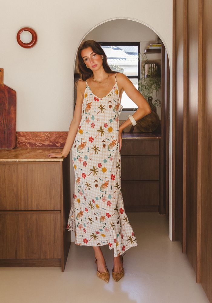CABO SUMMER STATE OF MIND Summer Club Strappy Maxi Dress