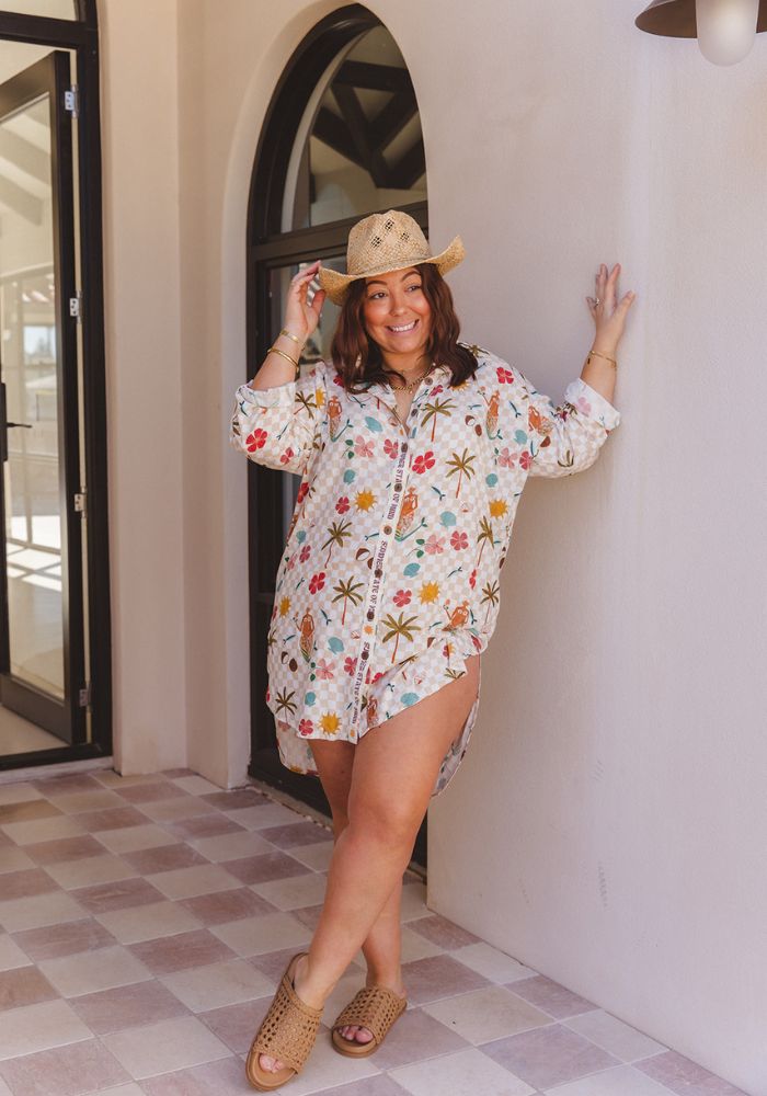 CABO SUMMER STATE OF MIND Summer Club Shirt Dress