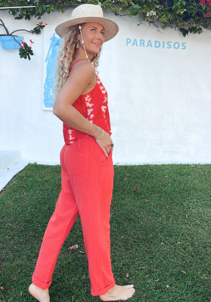 Vacation Pants - Hibiscus