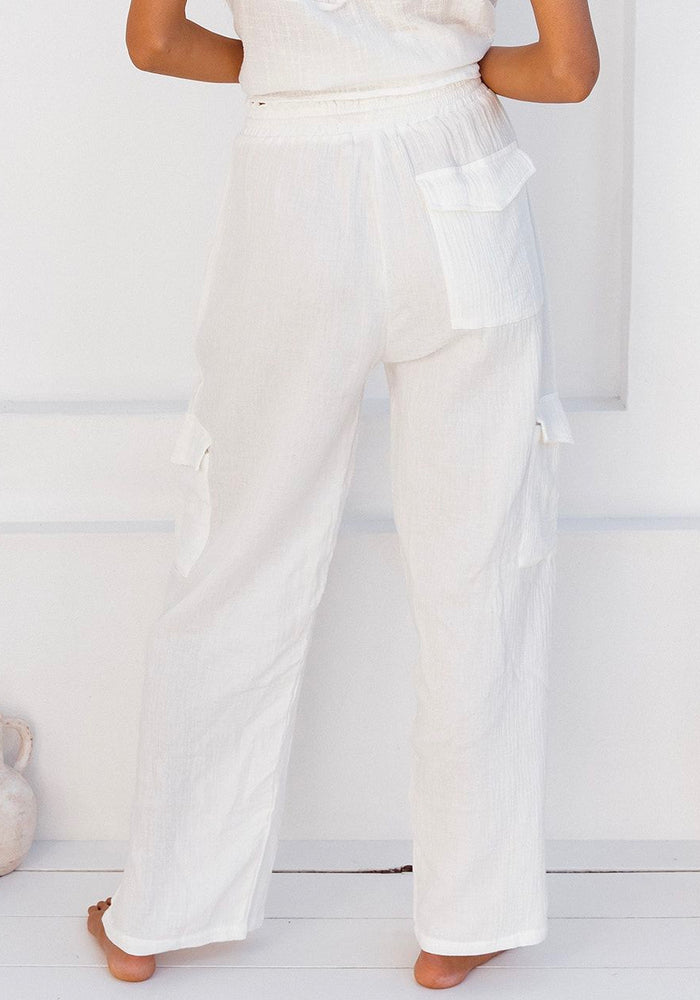 The Cove Cargo Pant - White