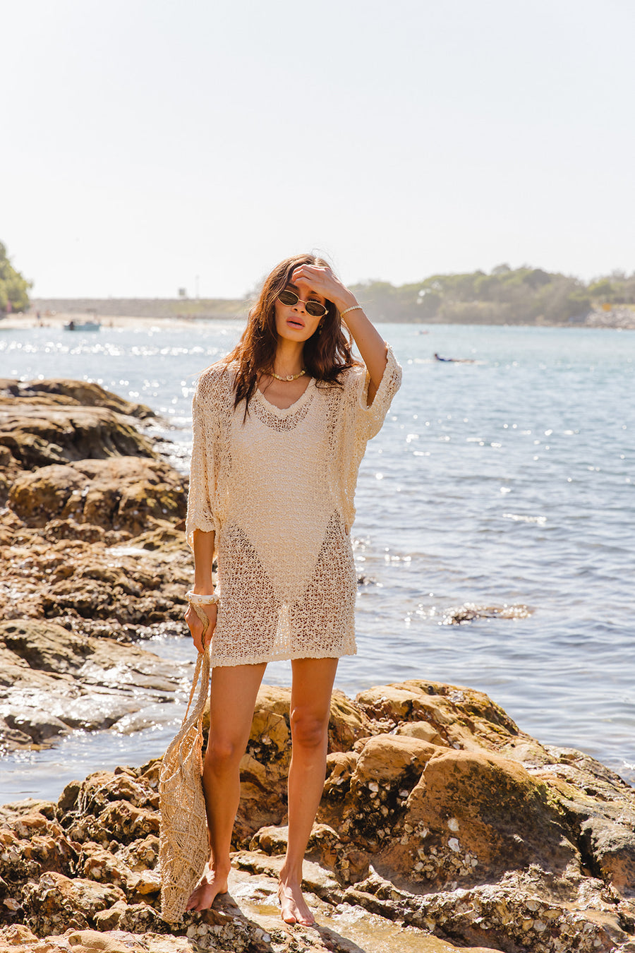 mesh throw over dress CABO SUMMER STATE OF MIND Mesh Mini Dress