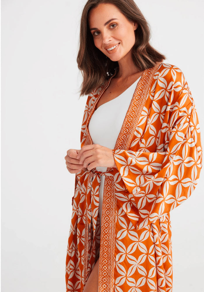 Long Kimono- Frangipani