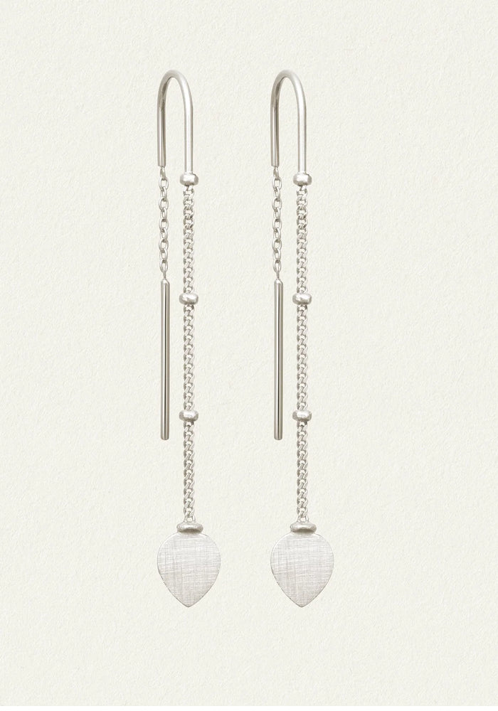 Hanging Lotus Earrings - silver