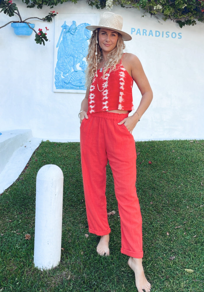 Vacation Pants - Hibiscus