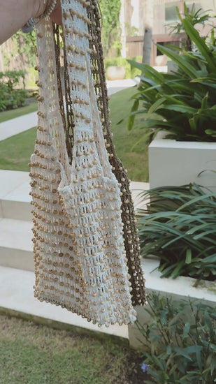 crochet beaded bag
