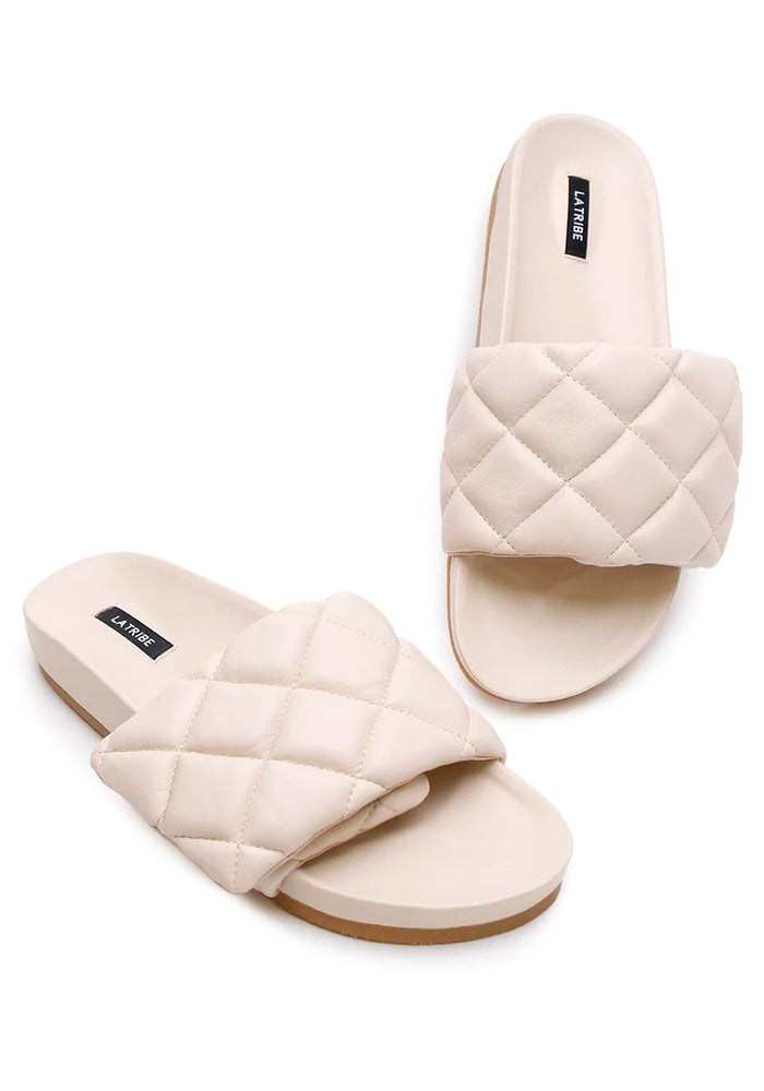 LA TRIBE SHOES Quilted Slide - Cream