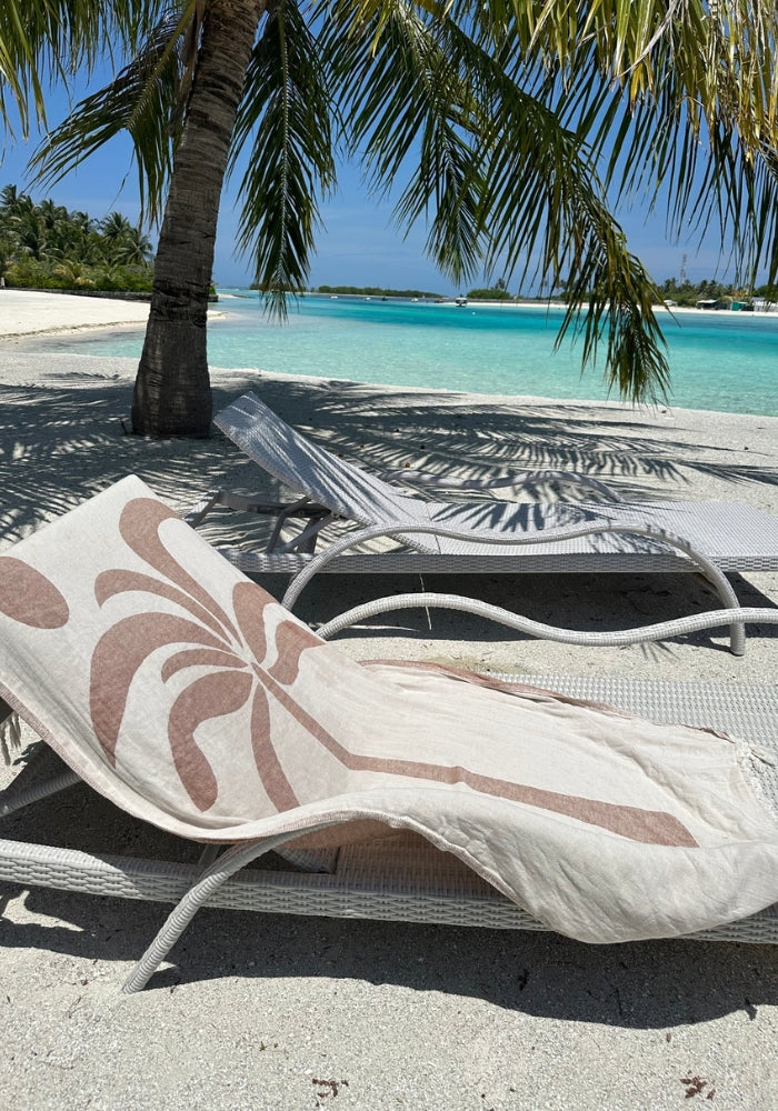 Palm Tree Turkish Towel - Brown