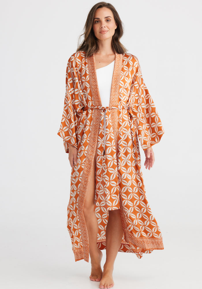 Long Kimono- Frangipani