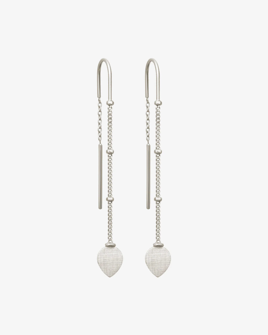 Hanging Lotus Earrings - Silver