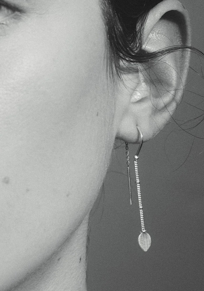 Hanging Lotus Earrings - silver