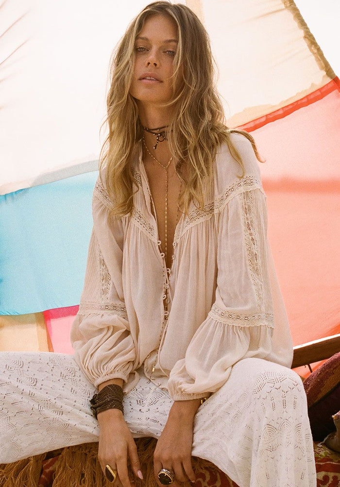 SPELL Teodora Blouse - White Smoke
