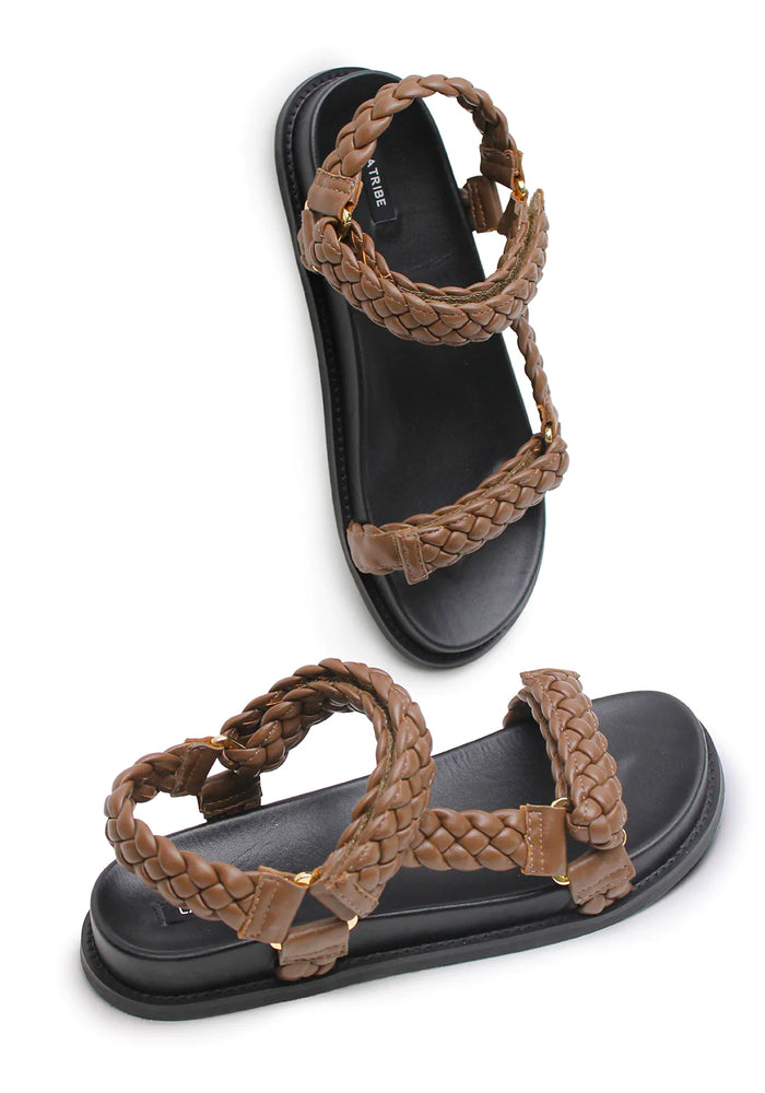 Elke Braided Sandal - Walnut