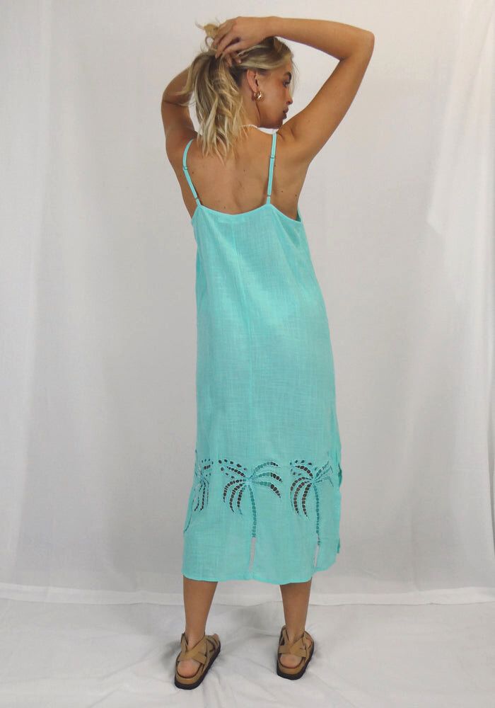 3 Palms Dress - Turquoise