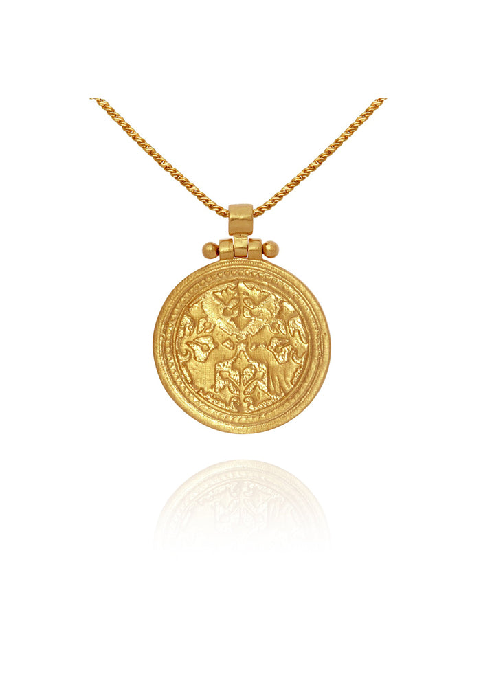 Temple of the Sun Peacock Necklace - Gold 
