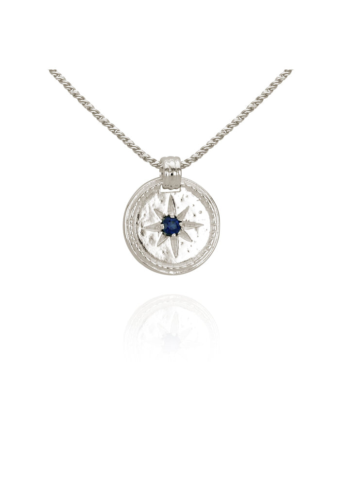 Temple of the Sun Stella Necklace - Silver Crossbrushed
