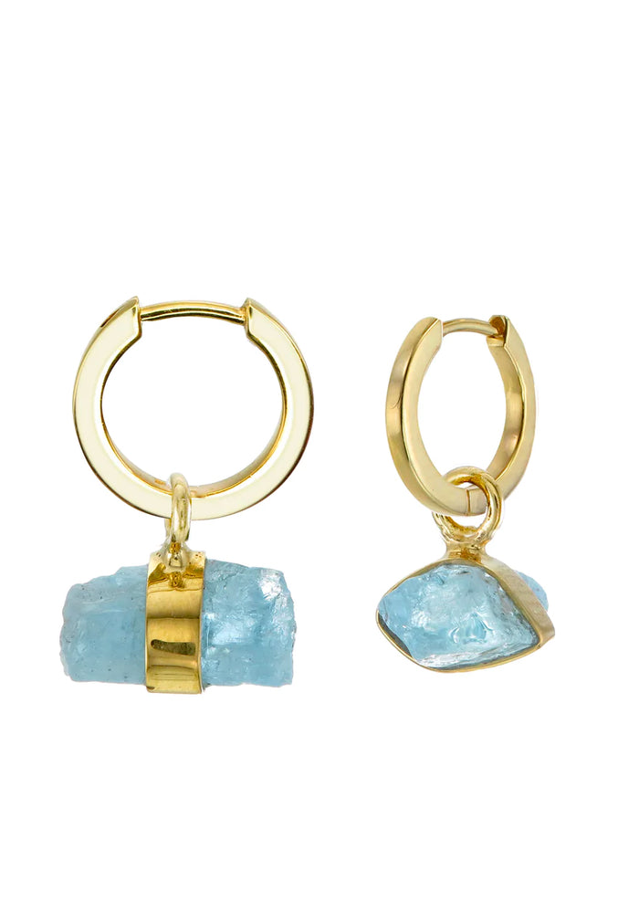 Tiger Frame Gold Mini Rough Gem - Aquamarine