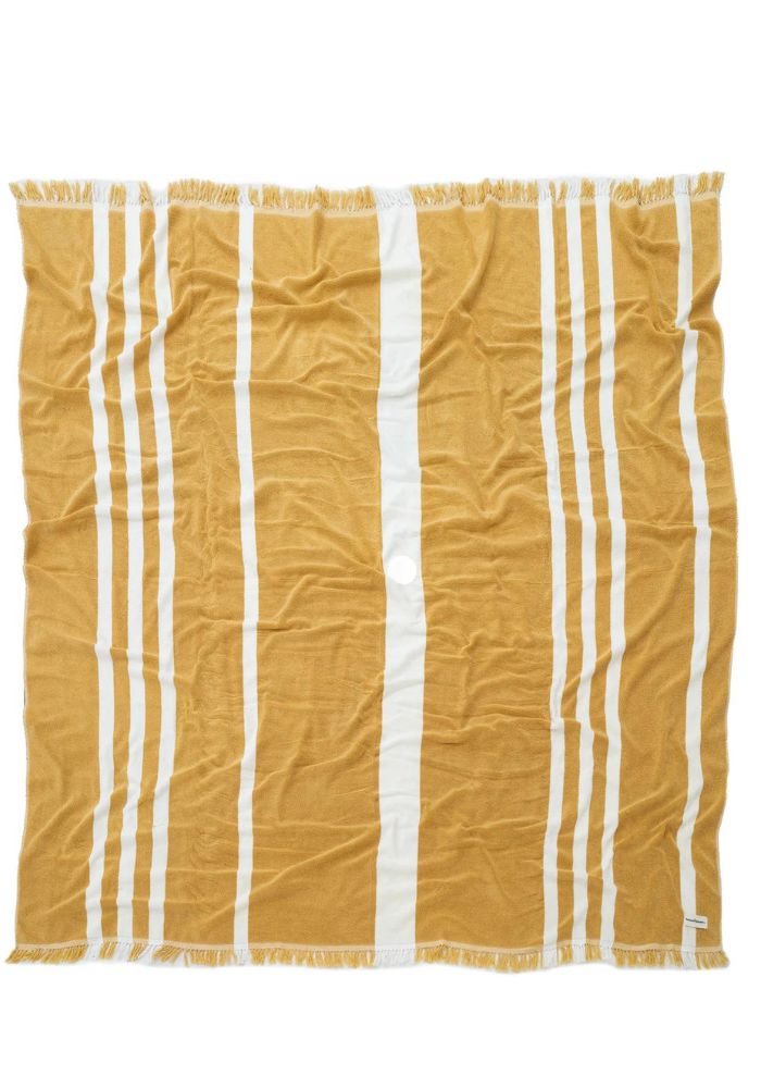XL Beach Towel - vintage yellow stripe