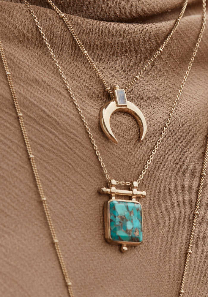 Etheria copper Turquoise Necklace - Gold