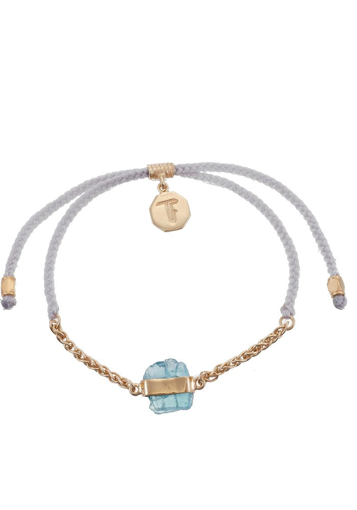 Tiger Frame Gold Chain & Cord - Pale Grey with Apatite
