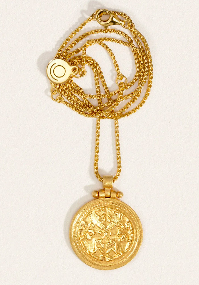 Temple of the Sun - Peacock Necklace - Gold