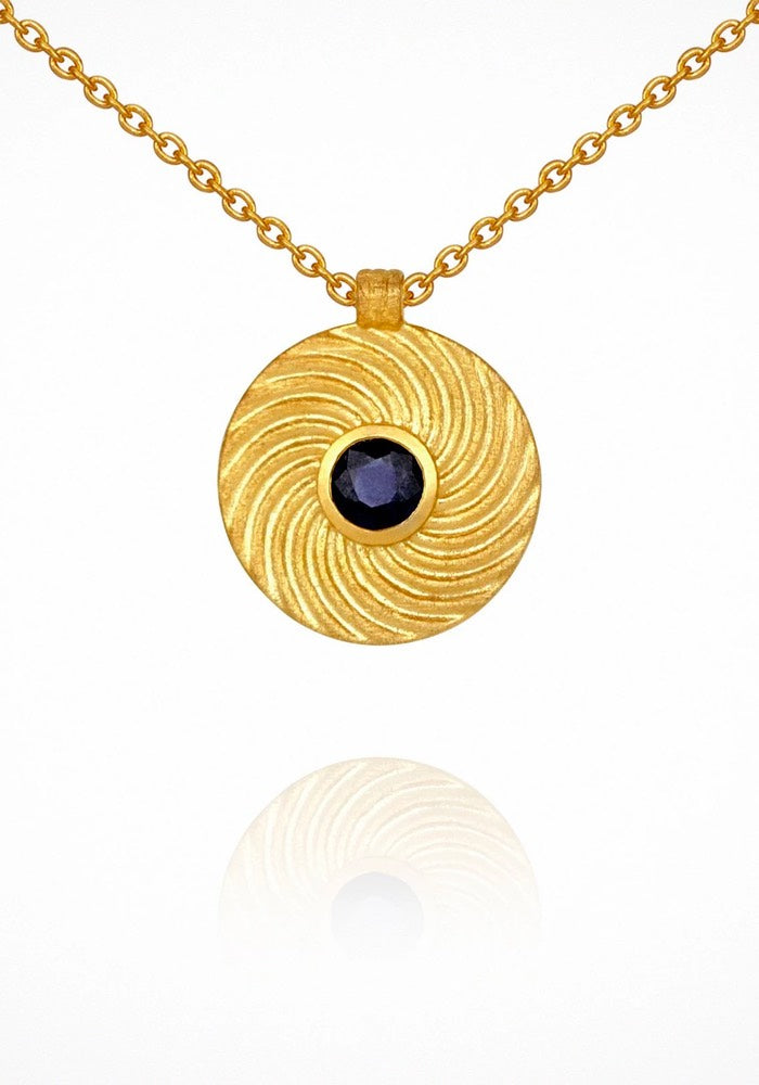 Gold Shine Sapphire Necklace