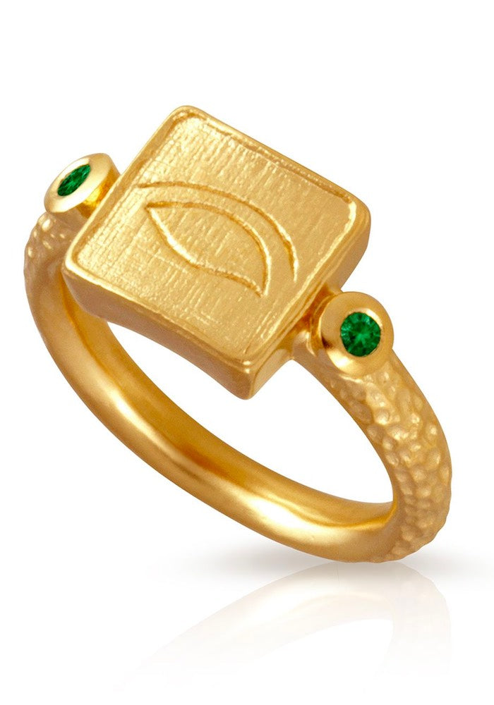 TEMPLE OF THE SUN Osiris Seal Ring - Gold